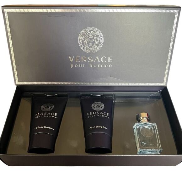 Versace Pour Homme Grooming Set - Black and Silver - Picture 2 of 4